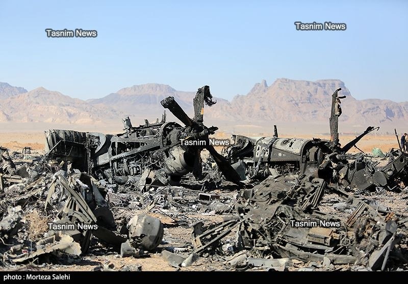 תיעוד מזירת נפילת המטוס האמריקני באיראן
