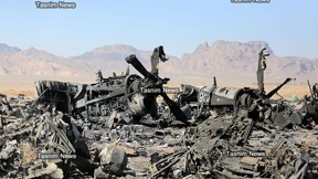 תיעוד מזירת נפילת המטוס האמריקני באיראן