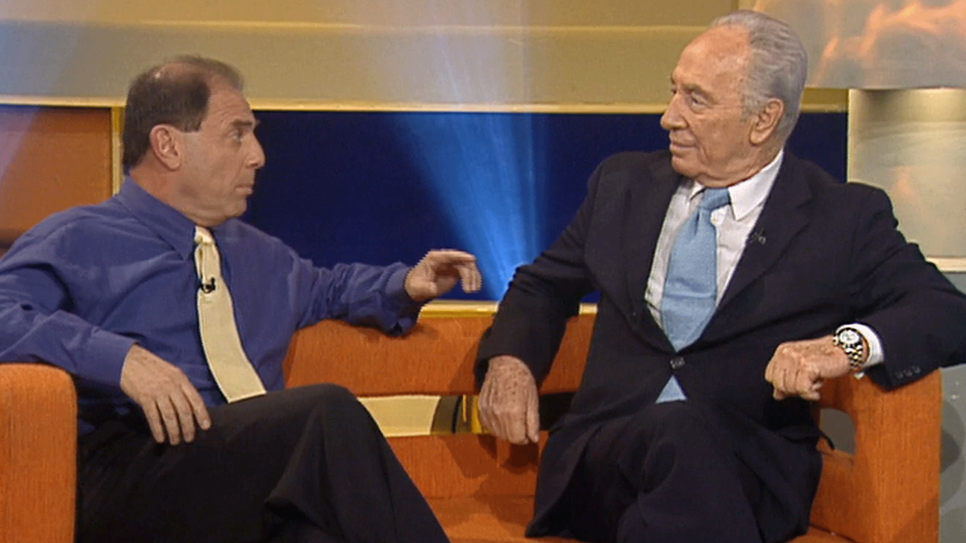 שמעון פרס וספי ריבלין, 2003