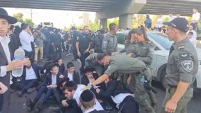 הפגנת הפלג הירושלמי בכביש 4 נגד גיוס חרדים, יוני 2024