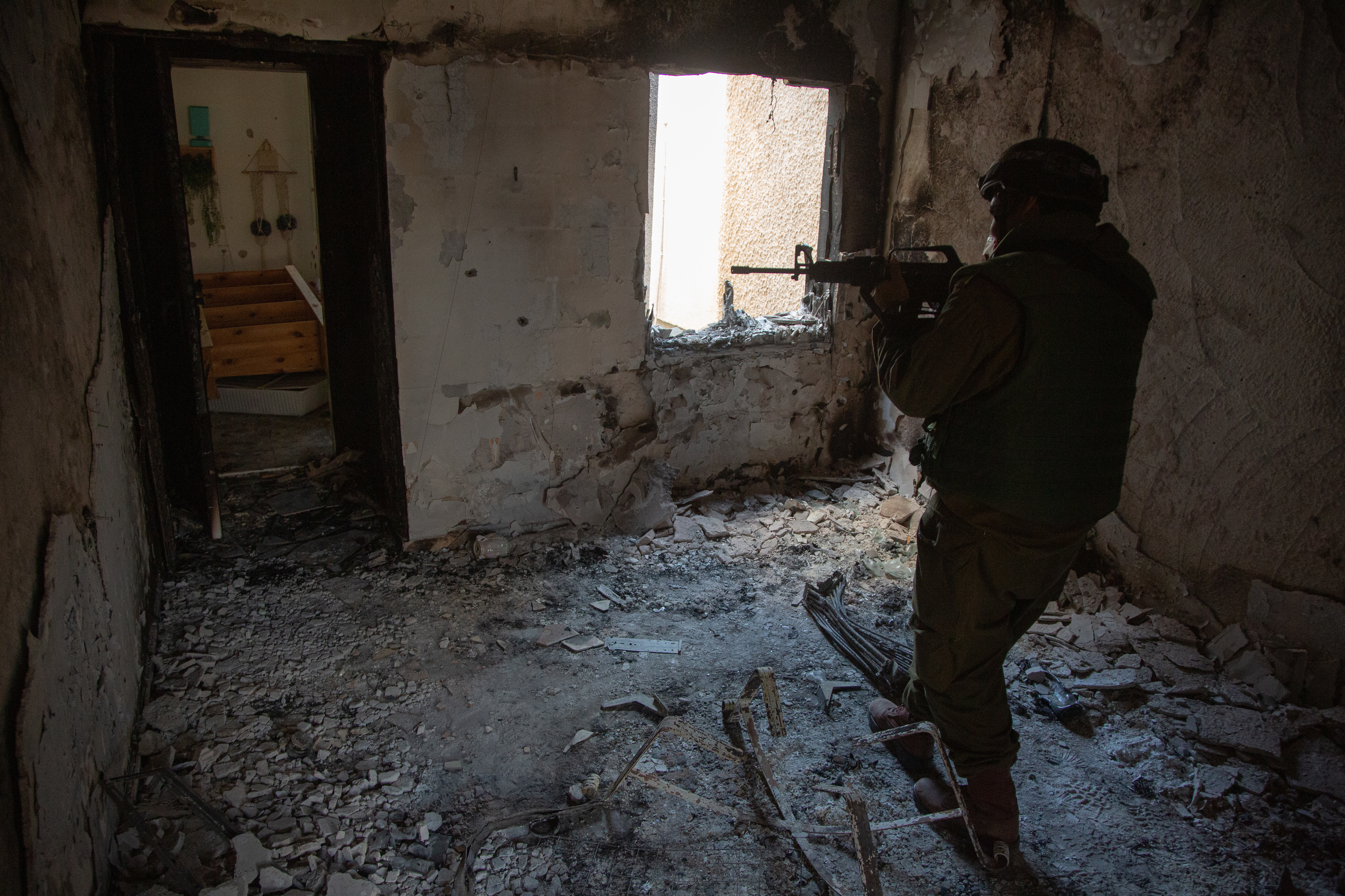 בית בכפר עזה לאחר מתקפת הפתע של חמאס, אוקטובר 2023