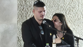 שחר, בנו של החטוף החלל איתן לוי, סופד לאביו.- שחר, בנו של החטוף החלל איתן לוי, סופד לאביו