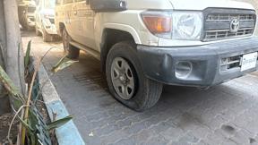 רכב או"ם שנפגע מירי חמאס