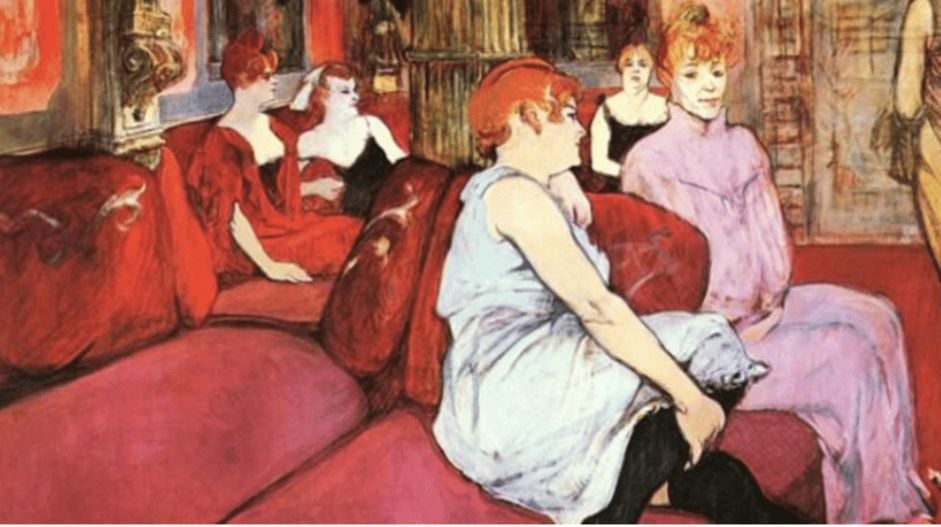 "בסלון ברחוב דה מולן" של טולוז לוטרק מ-1894