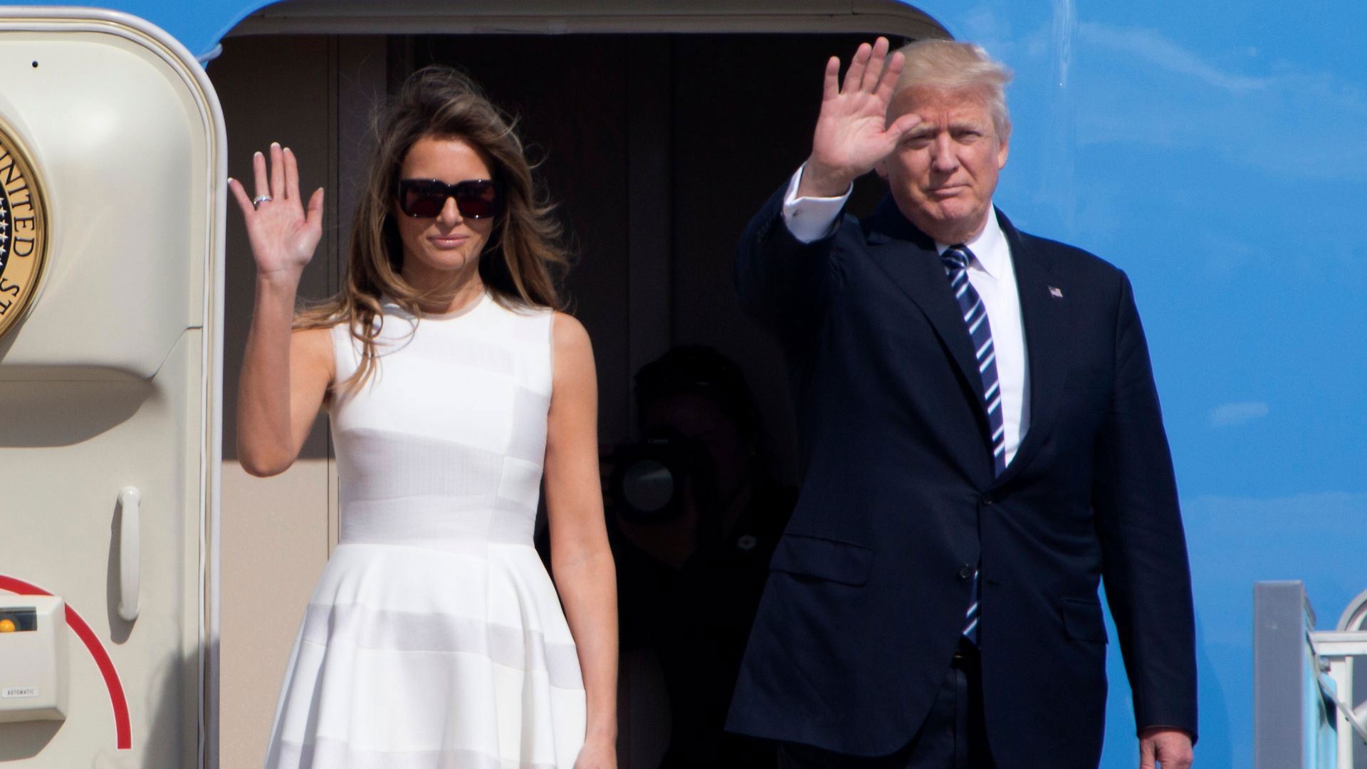 בני הזוג טראמפ בנמל התעופה בן גוריון, מאי 2017