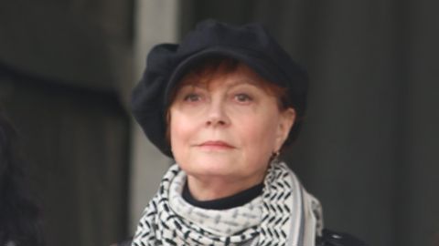 סוזן סרנדון בעצרת תמיכה בעם הפלסטיני, אתמול