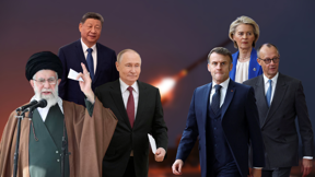 פרידריך מרץ, אורסולה וון דר ליין, עמנואל מקרון, וולדימיר פוטין, שי ג'ינפינג, עלי חמינאי