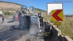 רכב צבא לבנון שהותקף היום בדרום לבנון