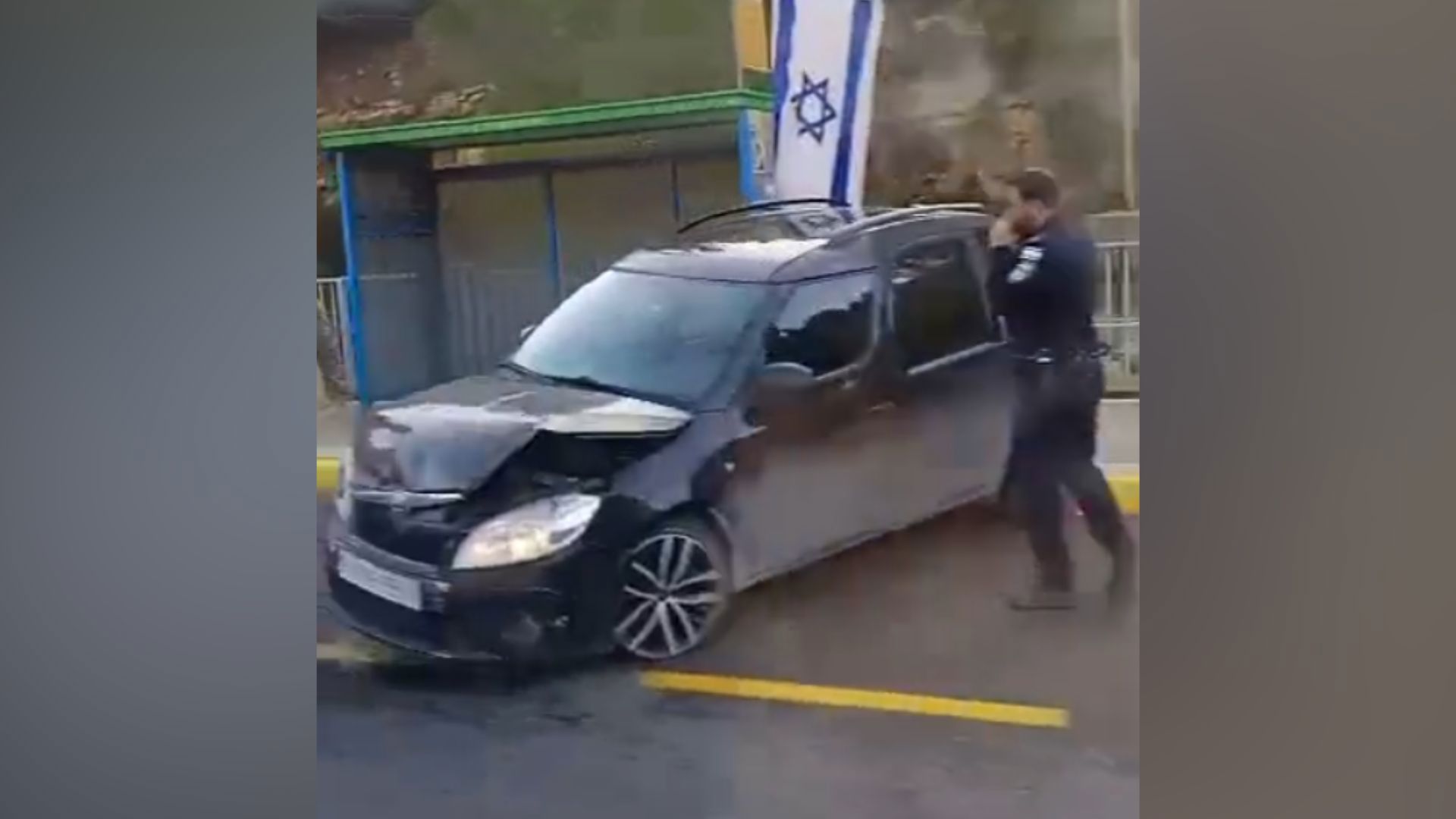 רכבו של הנהג החשוד בכביש 60, הבוקר