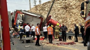 תאונה כבאית ליד ירושלים צילום משטרה 28.5.24