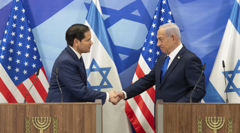 ראש הממשלה בנימין נתניהו עם שר החוץ של ארצות הברית מרקו רוביו, פברואר 2025.אי-פי ראש הממשלה בנימין נתניהו עם שר החוץ של ארצות הברית מרקו רוביו, פברואר 2025