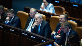 ראש הממשלה בנימין נתניהו עם השרים אלי כהן, ישראל כ"ץ, יריב לוין ובצלאל סמוטריץ'