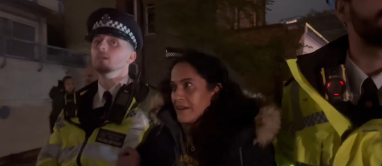 מעצרה של קורפל פטאל במהלך הפגנה בלונדון