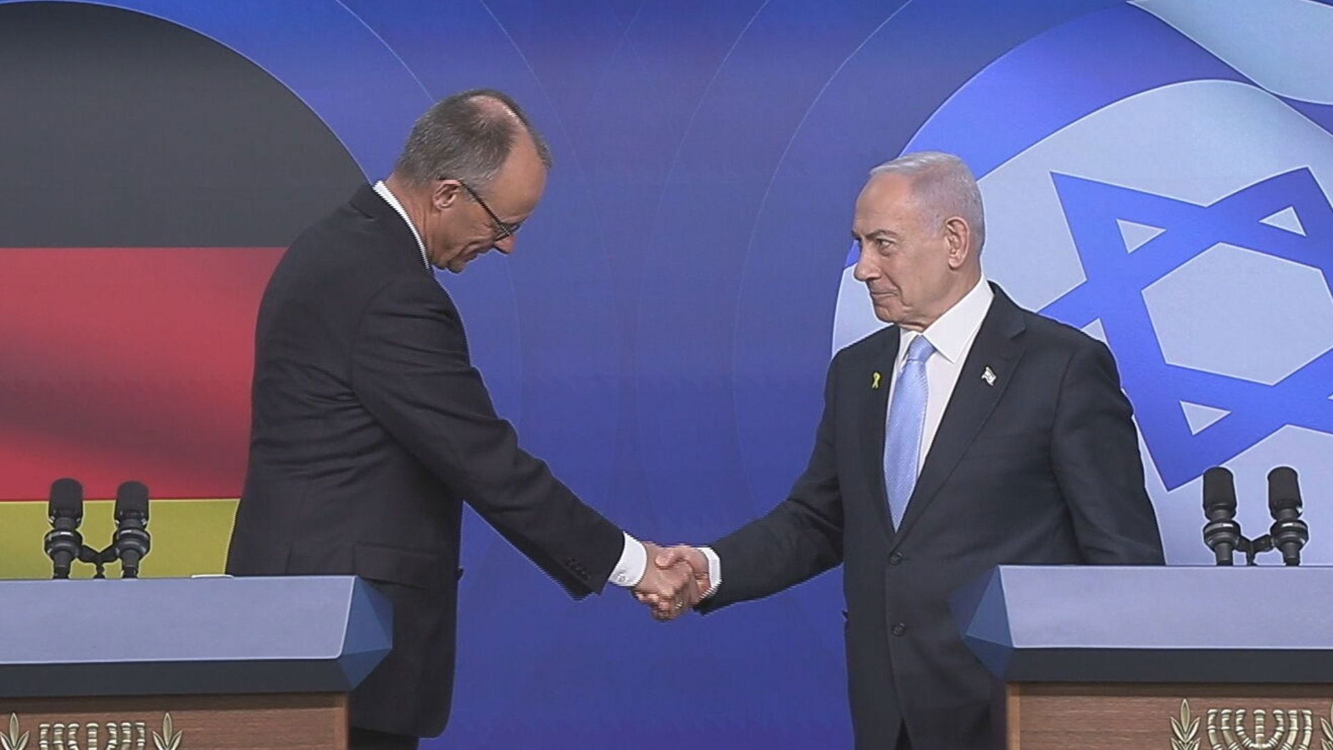 נתניהו עם קנצלר גרמניה מרץ בלשכת רה"מ בירושלים, היום