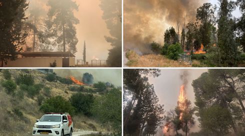 שריפה משתוללת באזור בית שמש: המשטרה נערכת לסגירת כביש 1