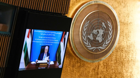 אבו מאזן בנאום בווידאו באו"ם