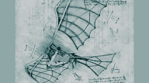 מתוך הסקיצות של דה וינצ'י למכונות תעופה