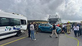 זירת התאונה הקטלנית בכביש 77