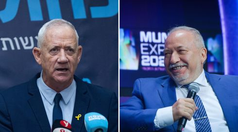 אביגדור ליברמן; בני גנץ.אבשלום ששוני, פלאש 90; יונתן זינדל, פלאש 90 אביגדור ליברמן; בני גנץ