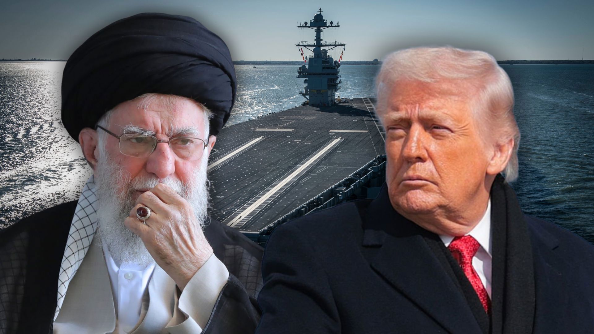 טראמפ וח'אמנאי; נושאת המטוסים ג'רלד פורד