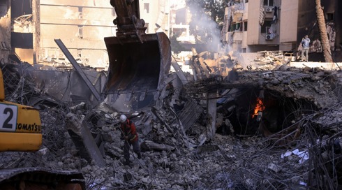 זירת הרס בביירות