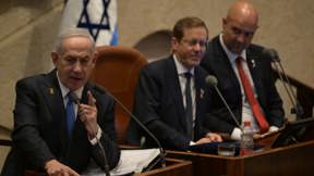 נתניהו בכנסת לצד הרצוג ואוחנה בפתח כנס החורף