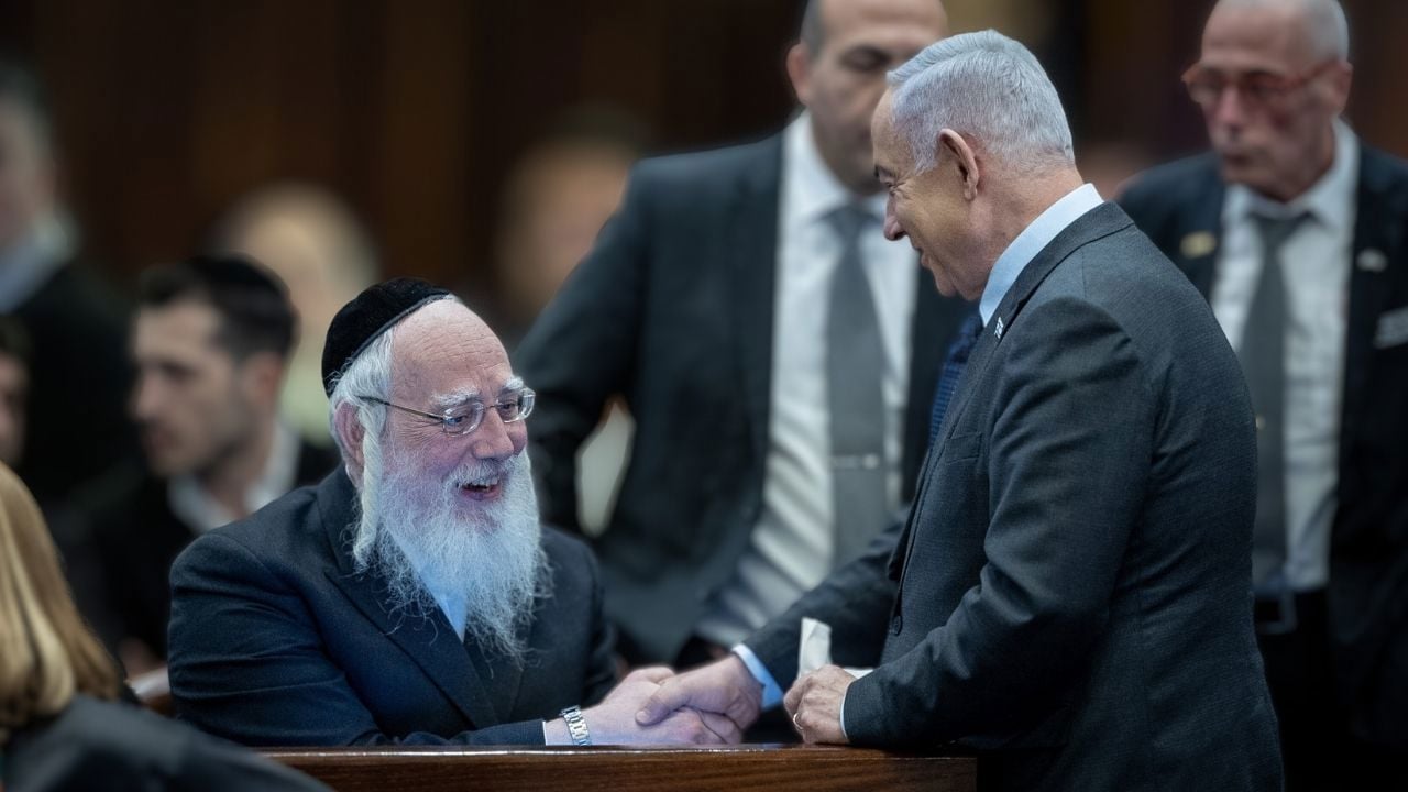 בנימין נתניהו וישראל אייכלר במשכן הכנסת, ארכיון