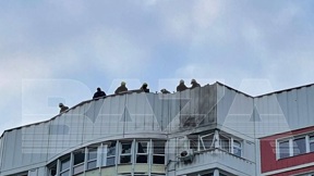 בניין במוסקווה שנפגע מכטב"מים, 30.05.23