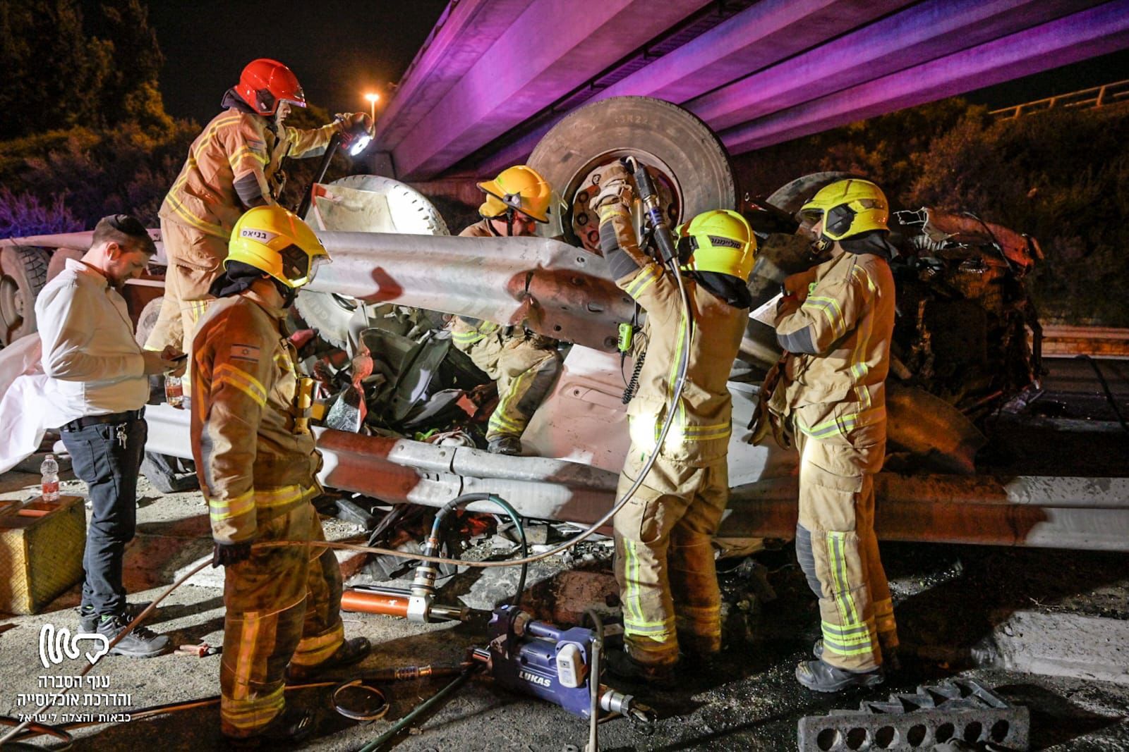 זירת התאונה ליד בן שמן