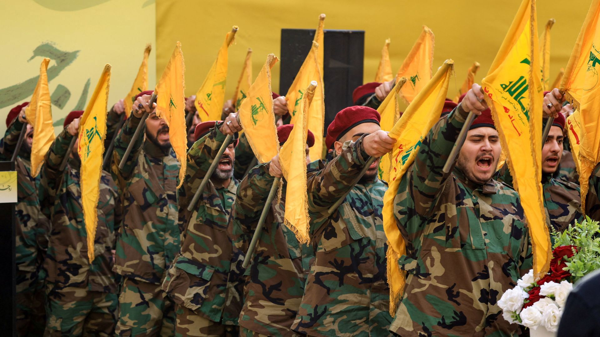 הלווייתו של בכיר חיזבאללה, היית'ם עלי טבטבאי, בביירות, בחודש שעבר