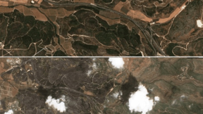 תמונות לווין לפני ואחרי השריפה בהרי ירושלים