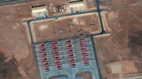 צילום לווין של מטוסי צבא ארצות הברית בירדן