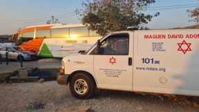 זירת תאונת דרכים בגבעת הראל שבבנימין