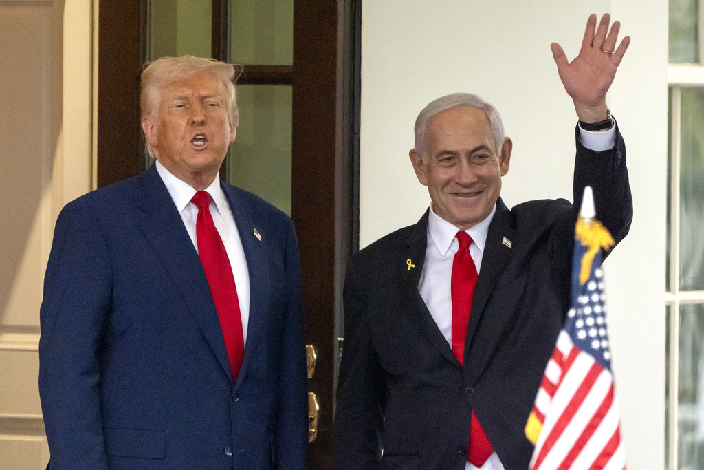 נשיא ארצות הברית דונלד טראמפ עם ראש הממשלה בנימין נתניהו 