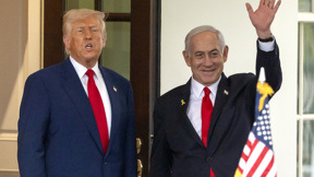 נשיא ארצות הברית דונלד טראמפ עם ראש הממשלה בנימין נתניהו 