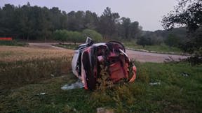הרכב שהתהפך בזירת התאונה סמוך לקריית גת