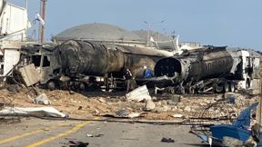 זירת פגיעת הטיל באזור חיפה שהו בבתי הזיקוק בעיר, היום