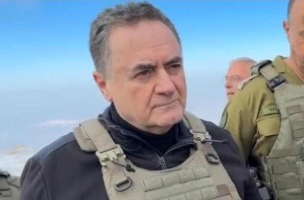 שר הביטחון ישראל כ"ץ בחרמון הסורי, מארס 2025