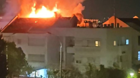 שריפה בשוהם בעקבות שיגורים מאיראן