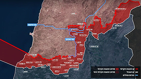 מפת "קו ההגנה הקדמי" בלבנון שפרסם צה"ל, אפריל 2026