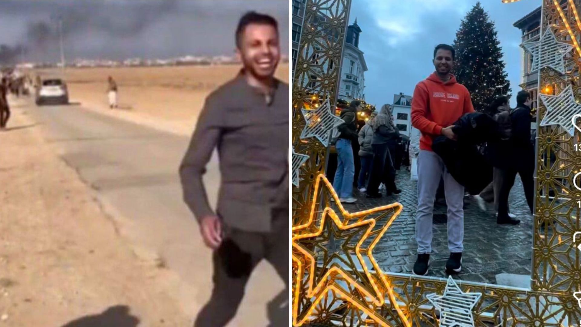 עזתי ביום הטבח בישראל ובשוק חג המולד בבלגיה