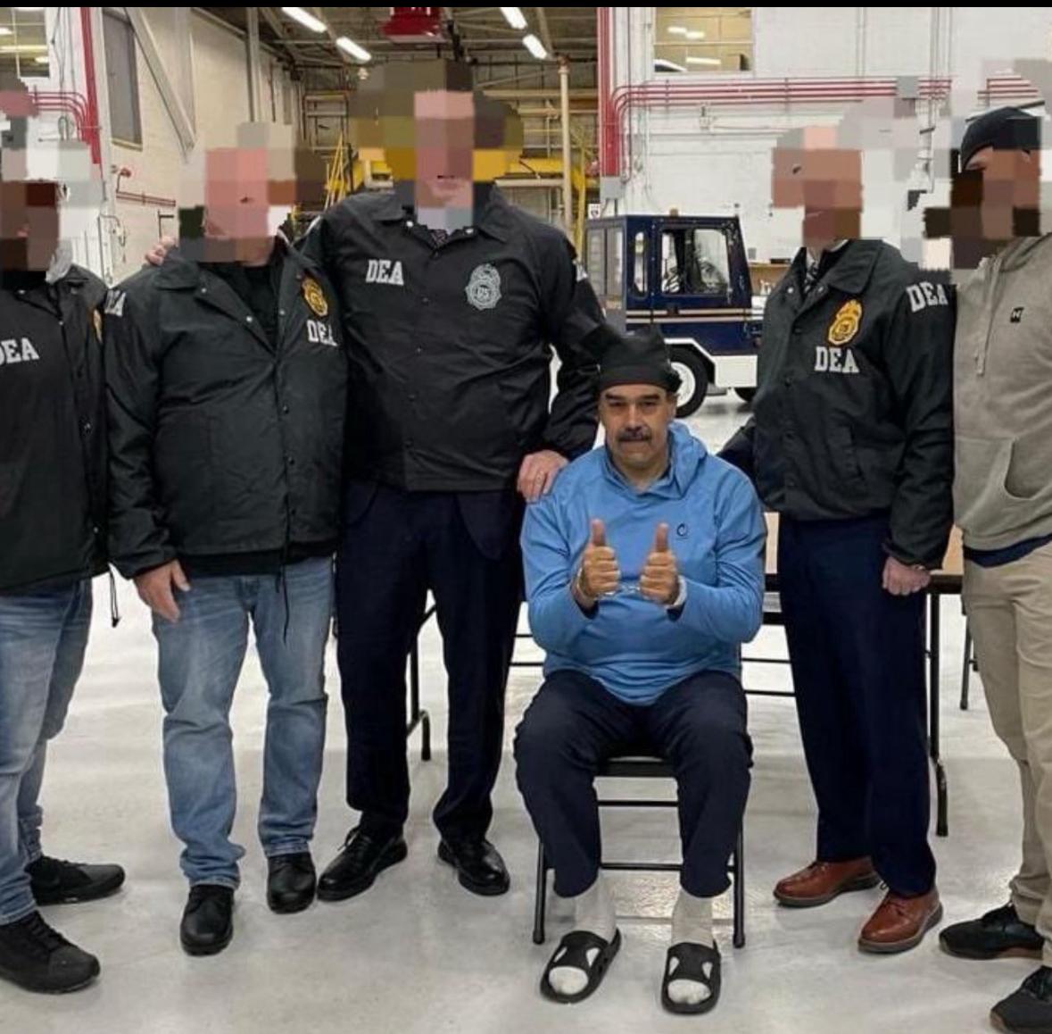 נשיא ונצואלה ניקולס מדורו לאחר לכידתו על-ידי הכוחות האמריקנים