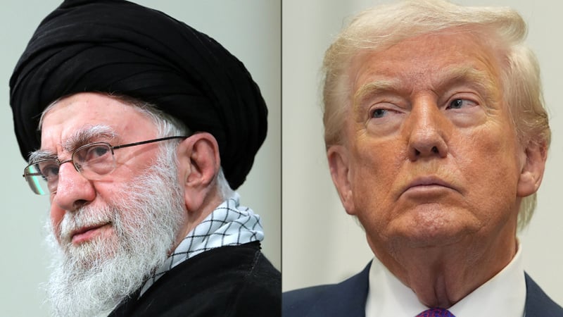 נשיא ארצות הברית דונלד טראמפ והמנהיג העליון של איראן עלי חמינאי