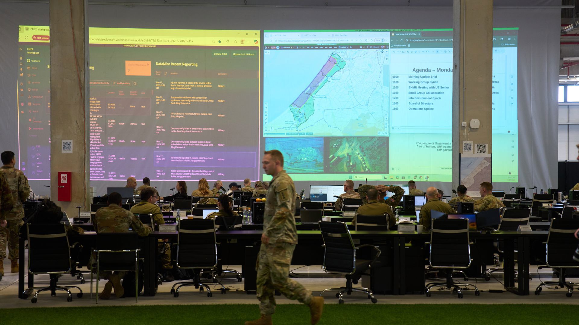 המפקדה האמריקנית בקריית גת, בחודש שעבר