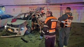 זירת פיצוץ הרכב בקריית ים, אמש