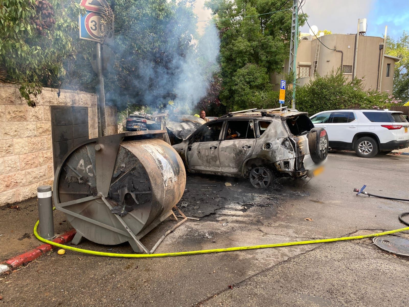 זירת ההצתה סמוך למעון ראש הממשלה בירושלים