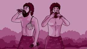 אדם קדמון אוכל פירות