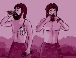 אדם קדמון אוכל פירות