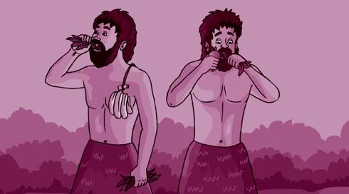 אדם קדמון אוכל פירות