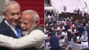 משחק הכיסאות בביקור ר"מ הודו: חברי האופוזיציה יצאו מהאולם בזמן הנאומים